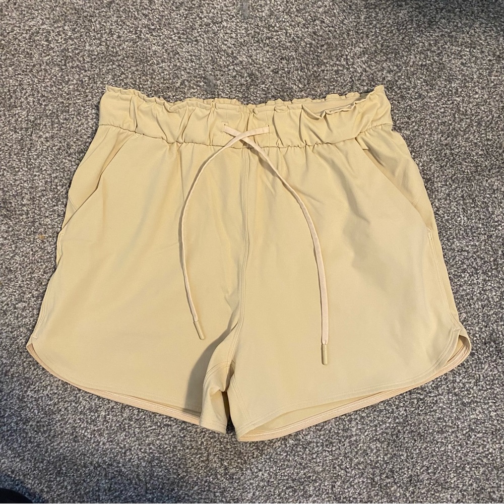 Lululemon Women's Yellow Drawstring Shorts